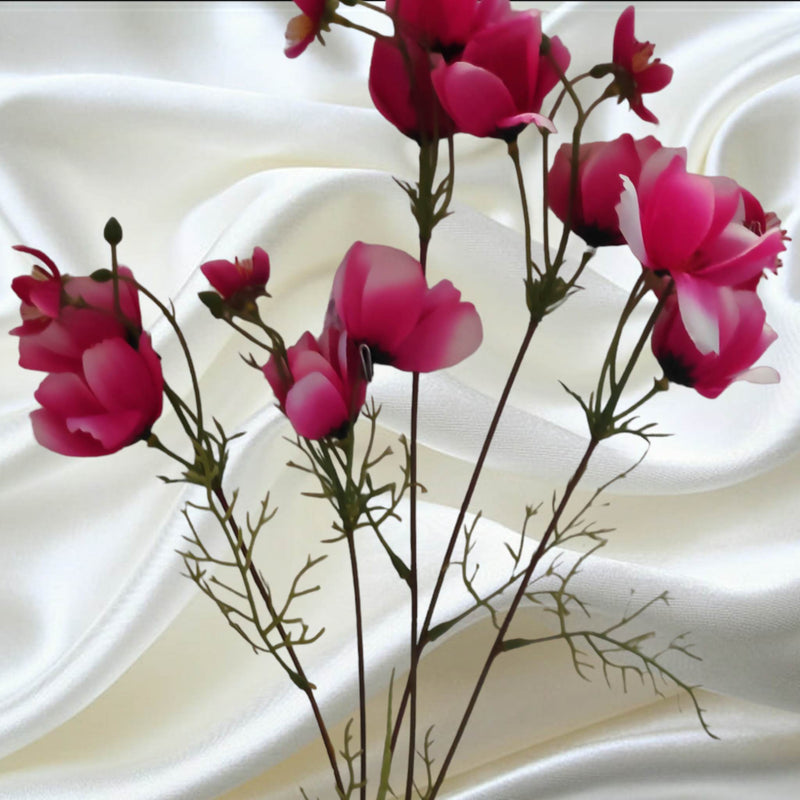 87cm Harvest Flower Spray Pink/White | Evergreen Silk Plants