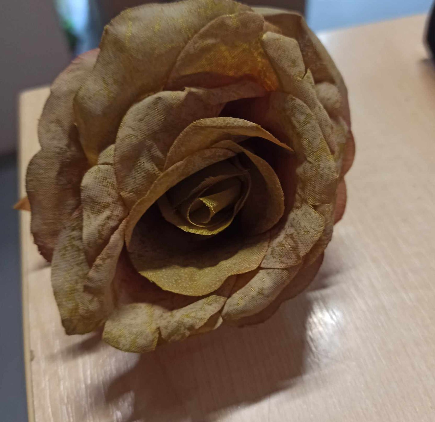 8cm autumn rose flowerhead - Evergreen Silk Plants