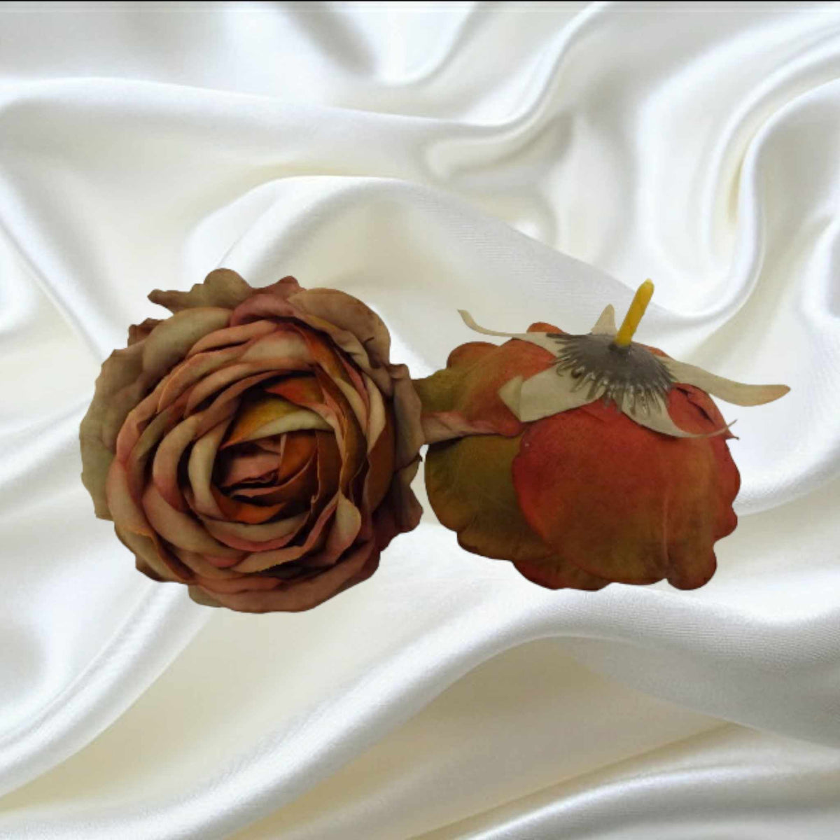 8cm Rustic Autumn Rose | Evergreen Silk Plants
