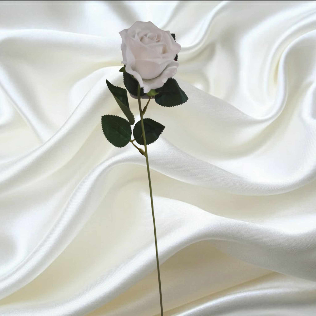 52cm Velvet Rose White | Evergreen Silk Plants