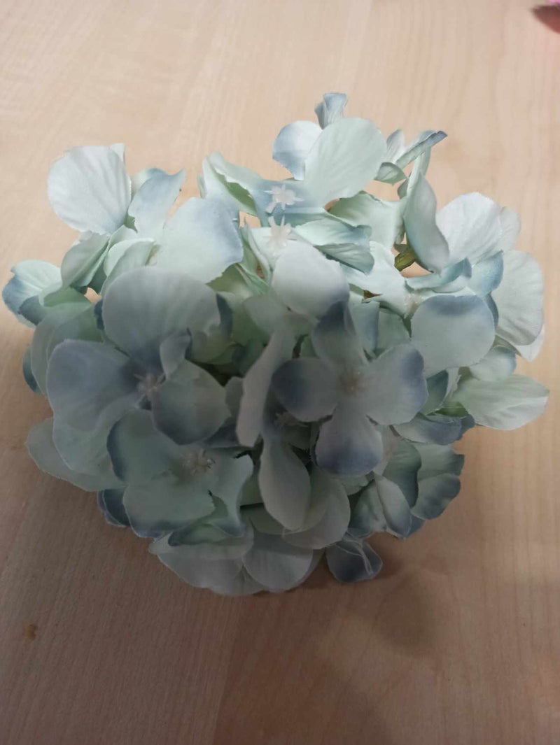 Single Hydrangea Flowerhead Aqua - Evergreen Silk Plants