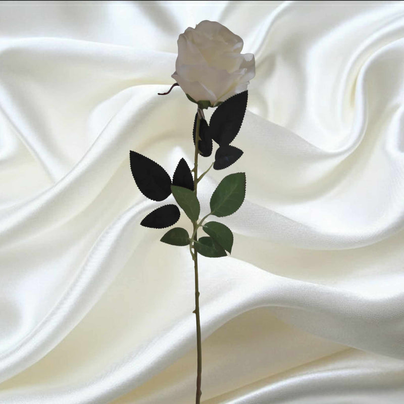 77cm Silk Rose Cream | Evergreen Silk Plants