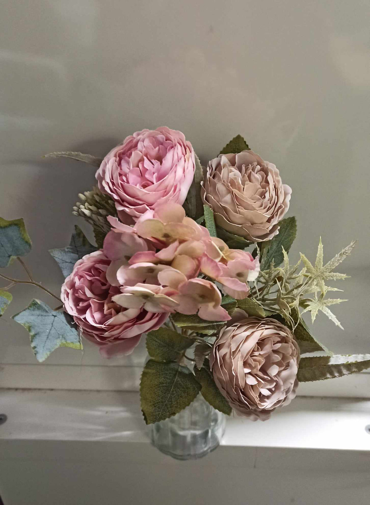 Rustic Rose and Hydrangea boutique pale pink