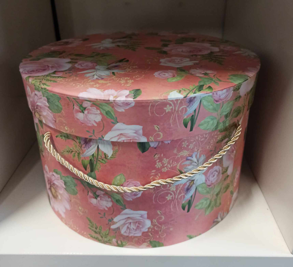 Pink Rose hatbox 17cm x 27cm