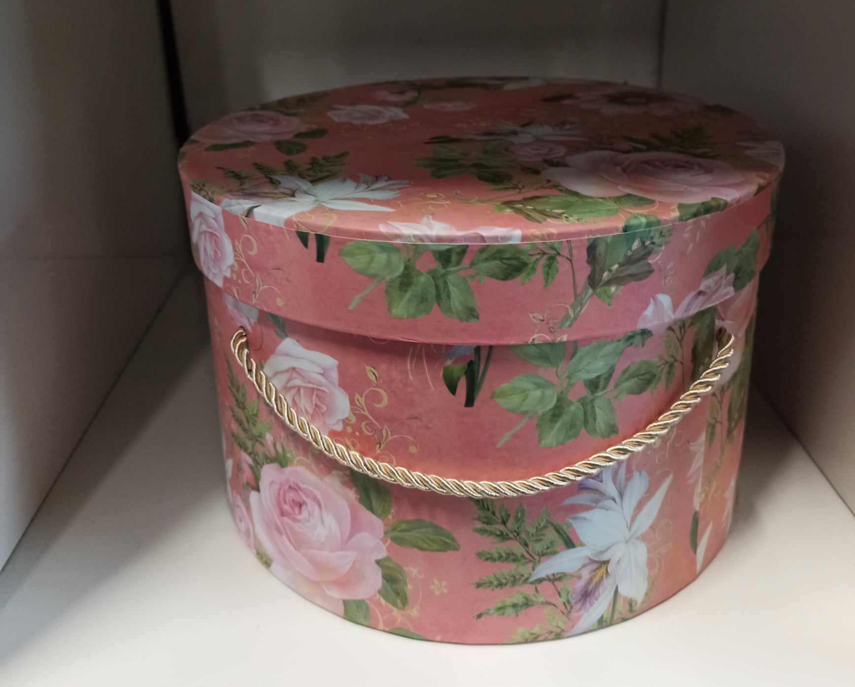 Pink rose hatbox 15cm x 24cm - Evergreen Silk Plants