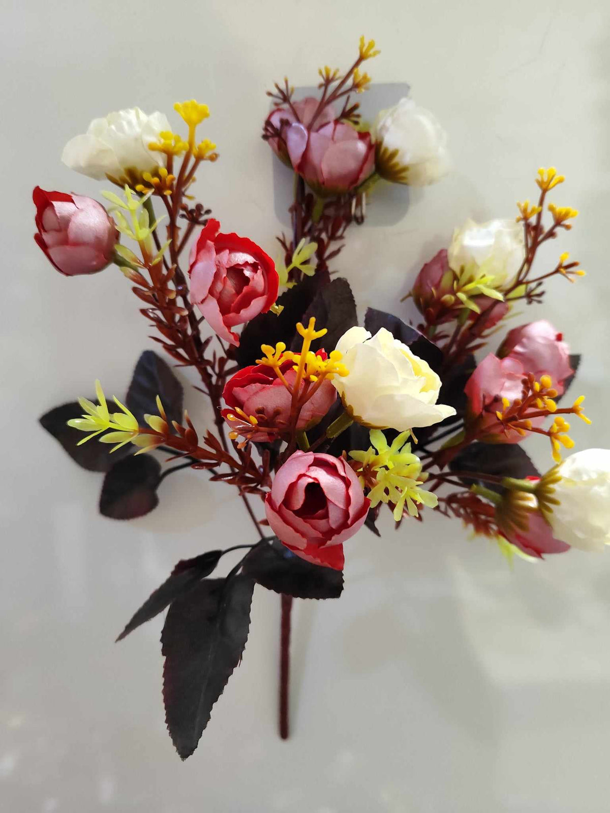 35cm Mini Ranunculus Bouquet Pink/Cream - Evergreen Silk Plants