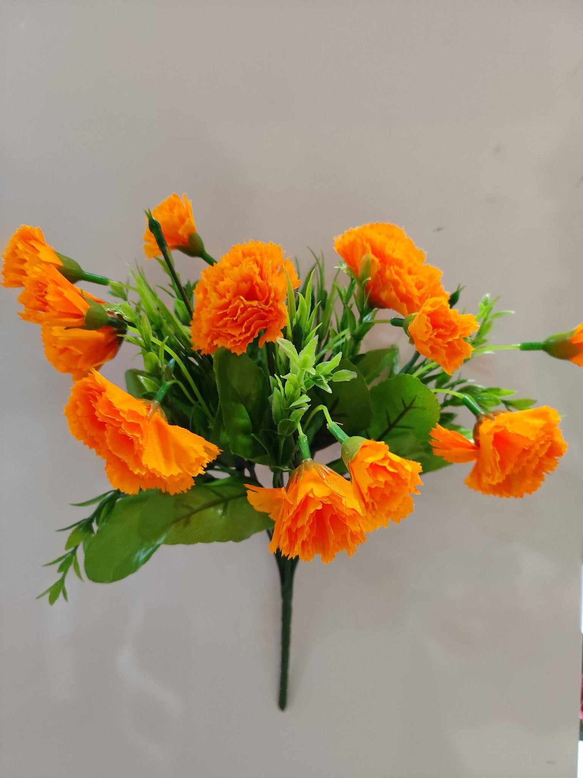 35cm Carnation Bouquet Orange - Evergreen Silk Plants