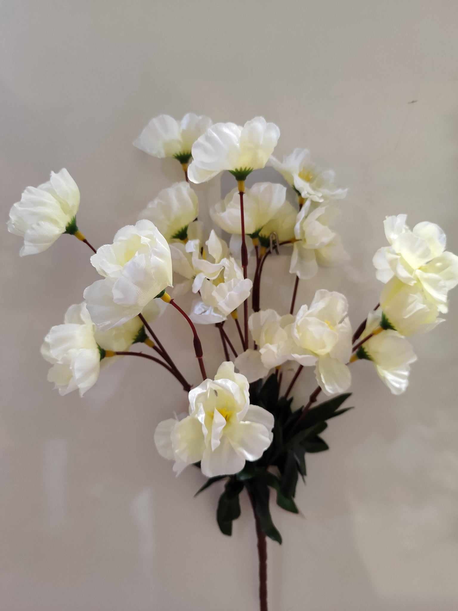 34cm Azalea Bouquet Cream - Evergreen Silk Plants