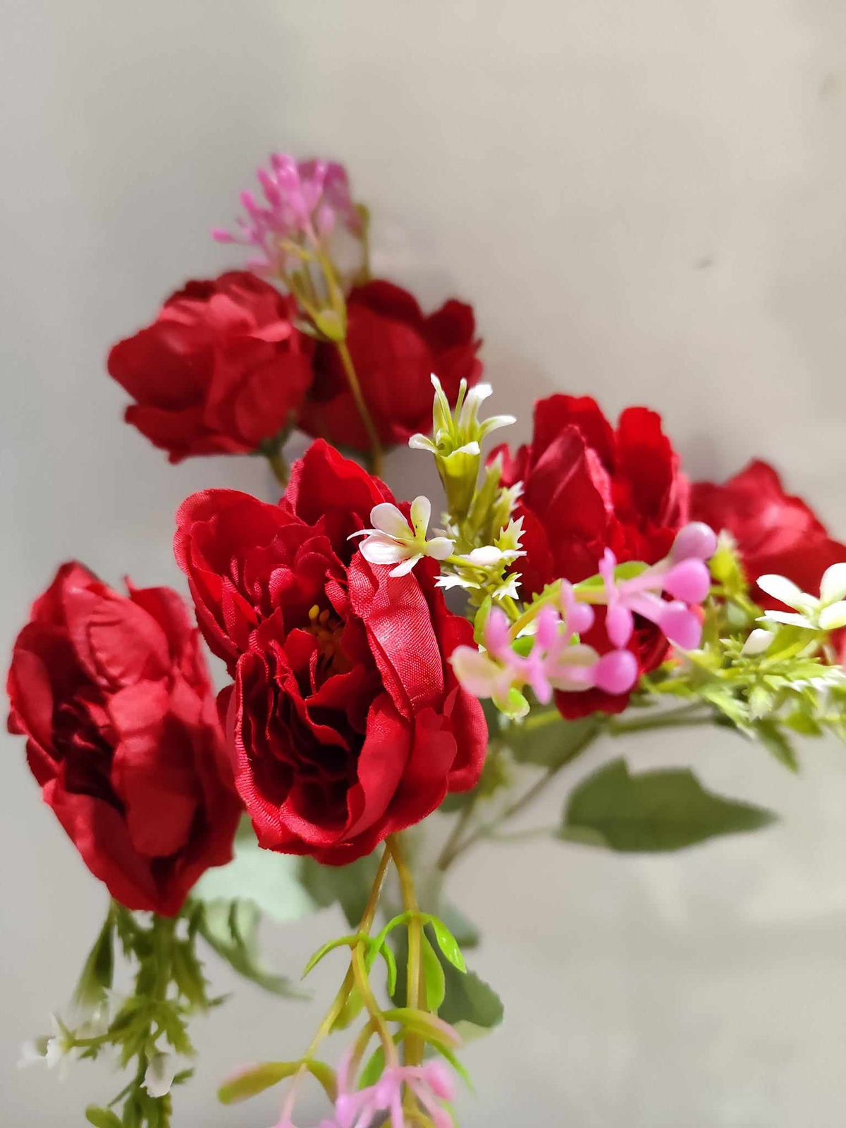 30cm Peony Bouquet Red