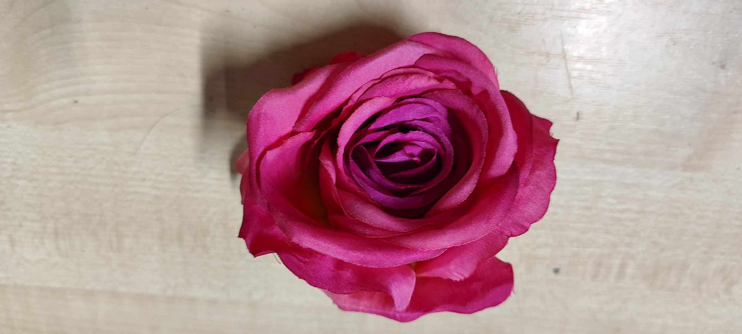 10cm rose flowerhead cerise - Evergreen Silk Plants