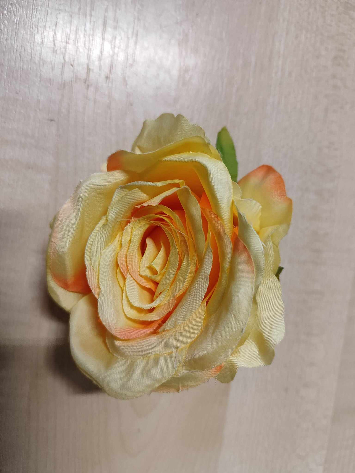 10cm Open Rose Yellow - Evergreen Silk Plants