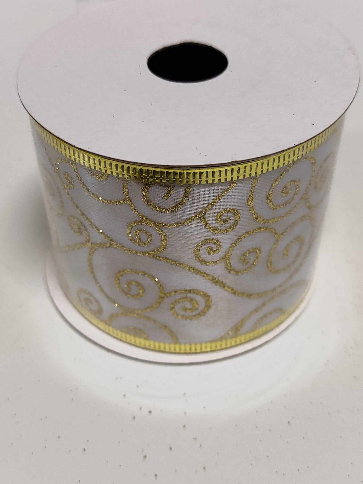 Christmas Ribbon Swirl's 63mm x 10yrds gold