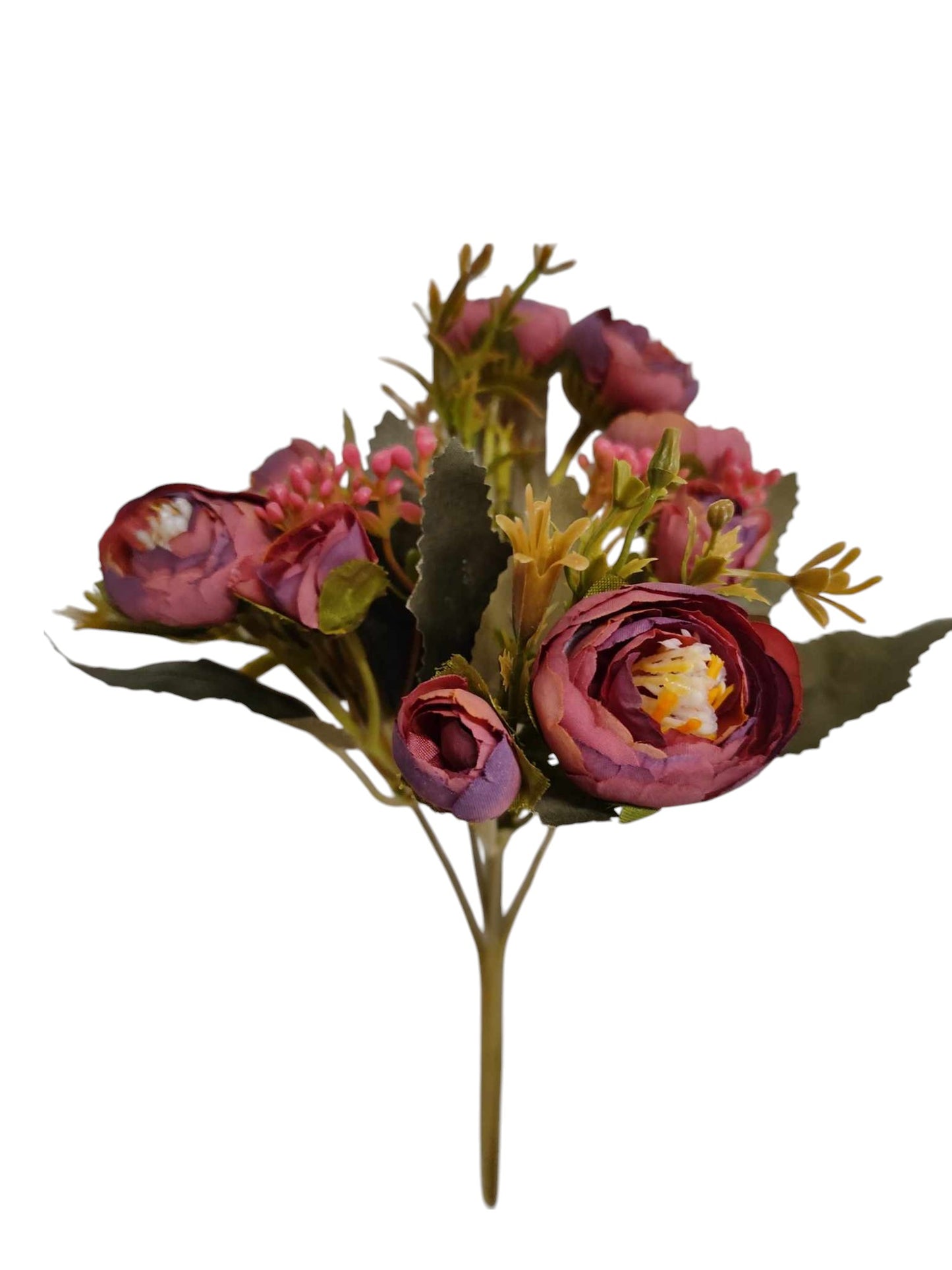 28cm Ranunculus Bouquet T/T Burgundy