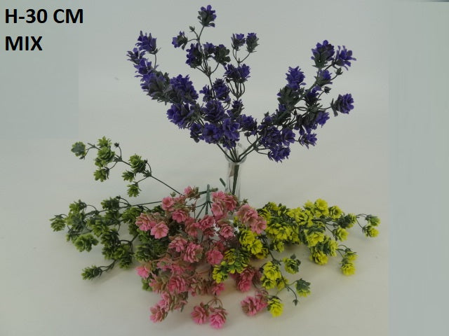 30cm Coloured Flowering filler - Evergreen Silk Plants