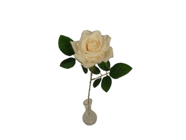 50cm Stemmed Rose Cream