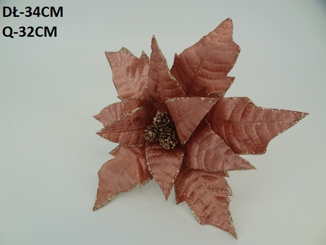 34cm Pink Poinsettia - Evergreen Silk Plants