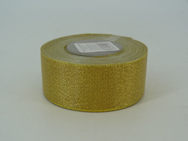 35cm x 25yrds Gold Glitter Ribbon - Evergreen Silk Plants