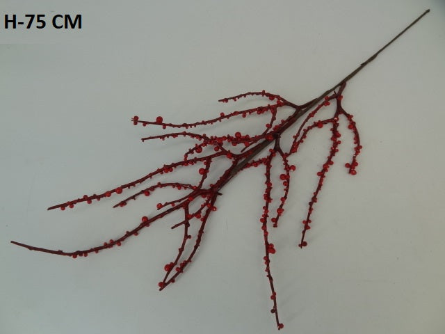 75cm Red Berry Branch - Evergreen Silk Plants