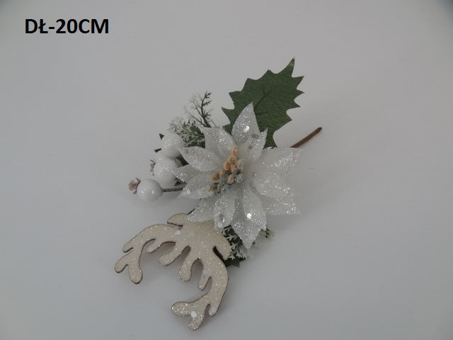 20cm Christmas Poinsettia Pick
