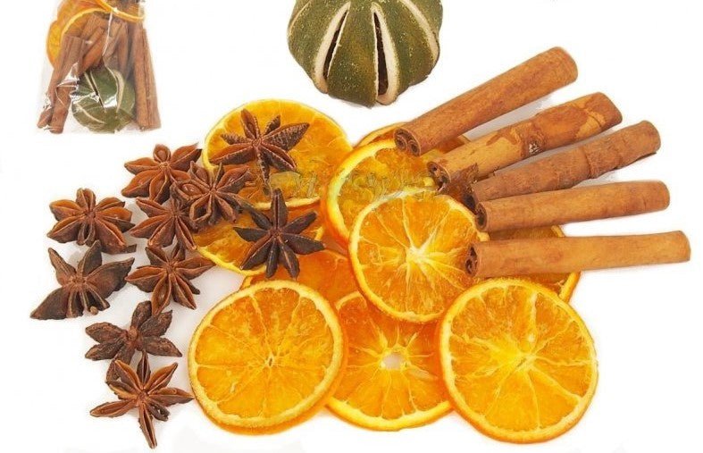 MIX POTPOURRI 80g: cinnamon, orange slices, lime, anise | Evergreen Silk Plants