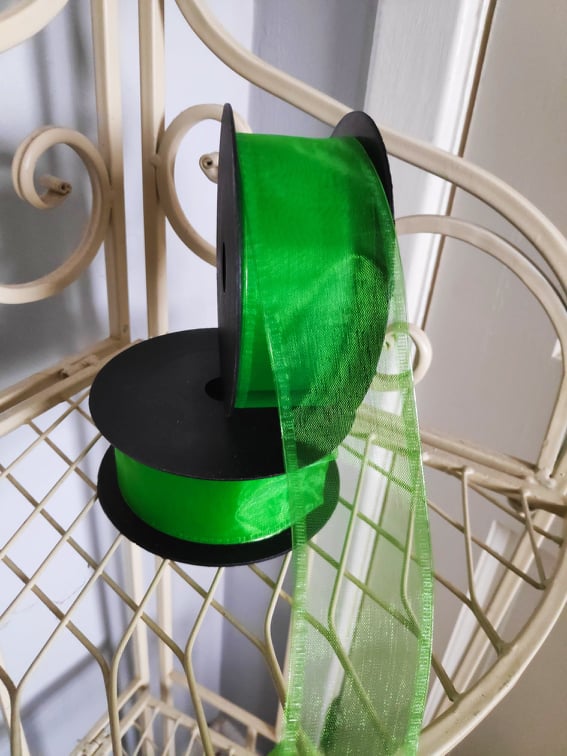 Florist Tulle Wired Ribbon - Evergreen Silk Plants