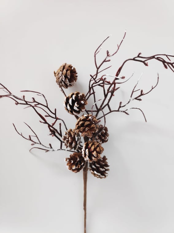 Pine cone Branch 50cm | Evergreen Silk Plants
