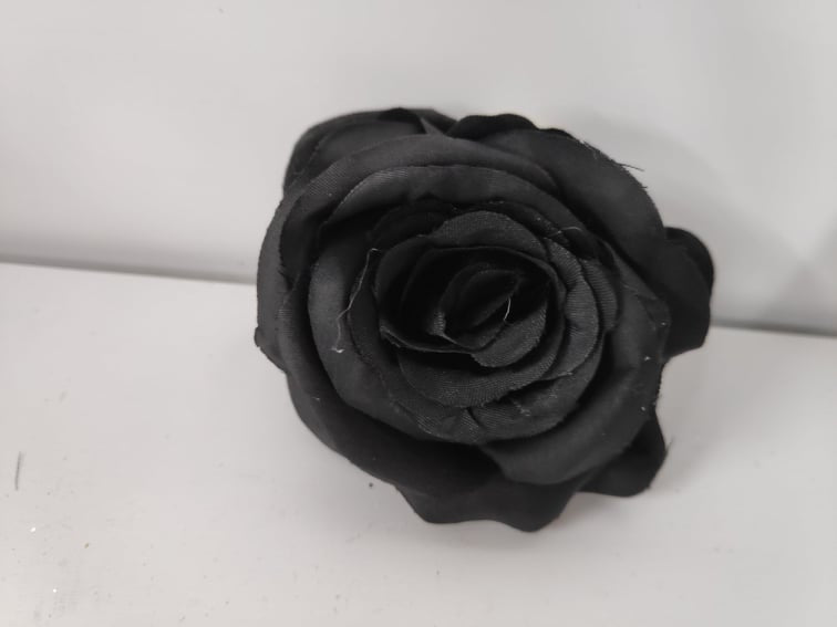 Rose Flowerhead 9cm Black | Evergreen Silk Plants
