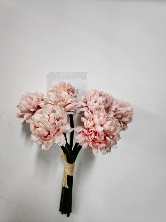 Tied Chrysanthemum Bouquet pink | Evergreen Silk Plants