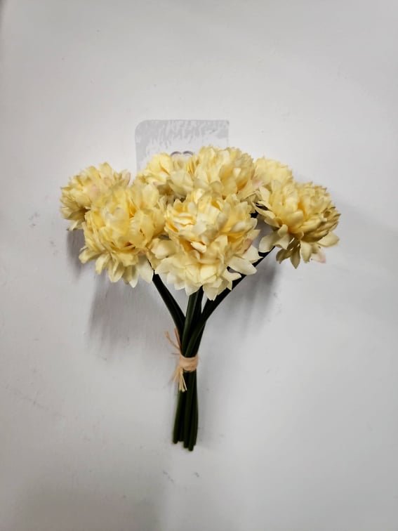 Tied Chrysanthemum Bouquet Yellow | Evergreen Silk Plants
