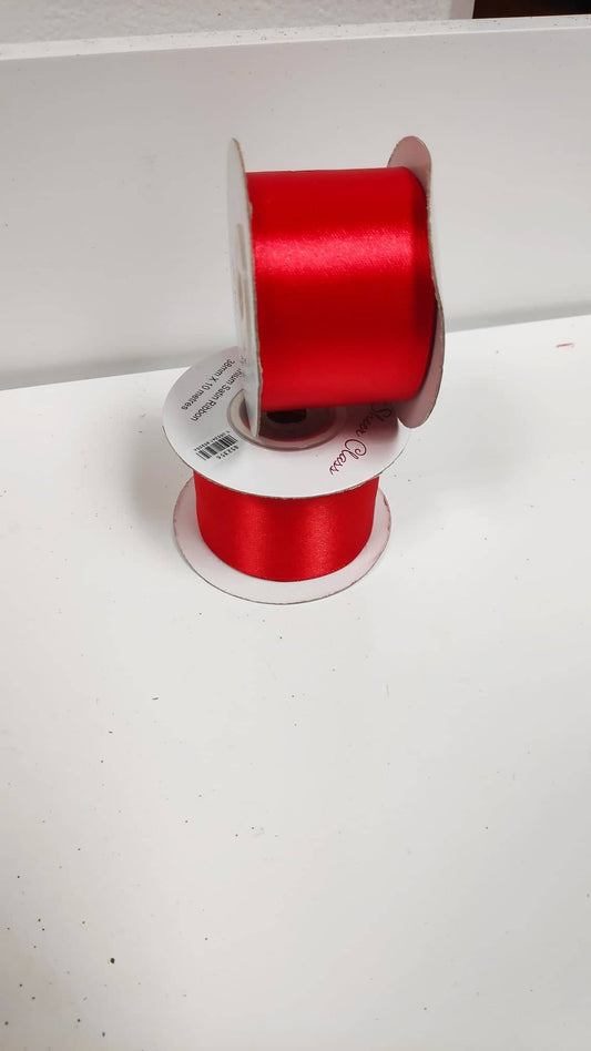 DOUBLE FACE SATIN RIBBON 38mm X 10metres RED - Evergreen Silk Plants