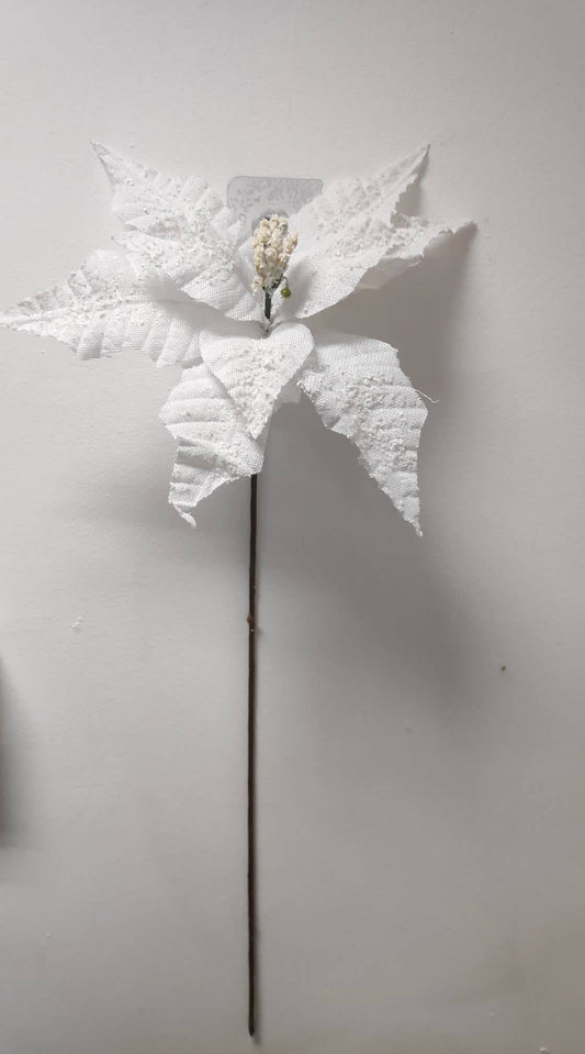 67cm White Poinsettia - Evergreen Silk Plants
