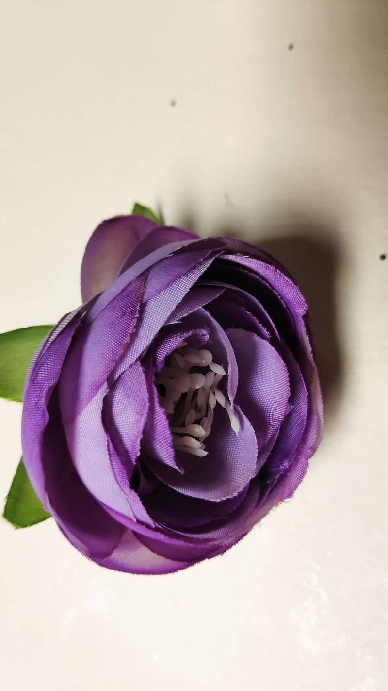6cm Ranunculus Flowerhead purple | Evergreen Silk Plants