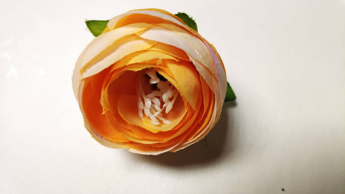 6cm Ranunculus Flowerhead orange - Evergreen Silk Plants