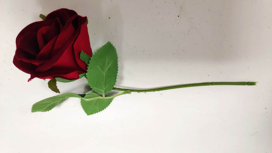 Short Stem Velvet Rose Red - Evergreen Silk Plants