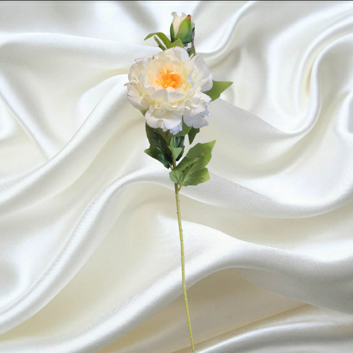 63 cm Peony white | Evergreen Silk Plants