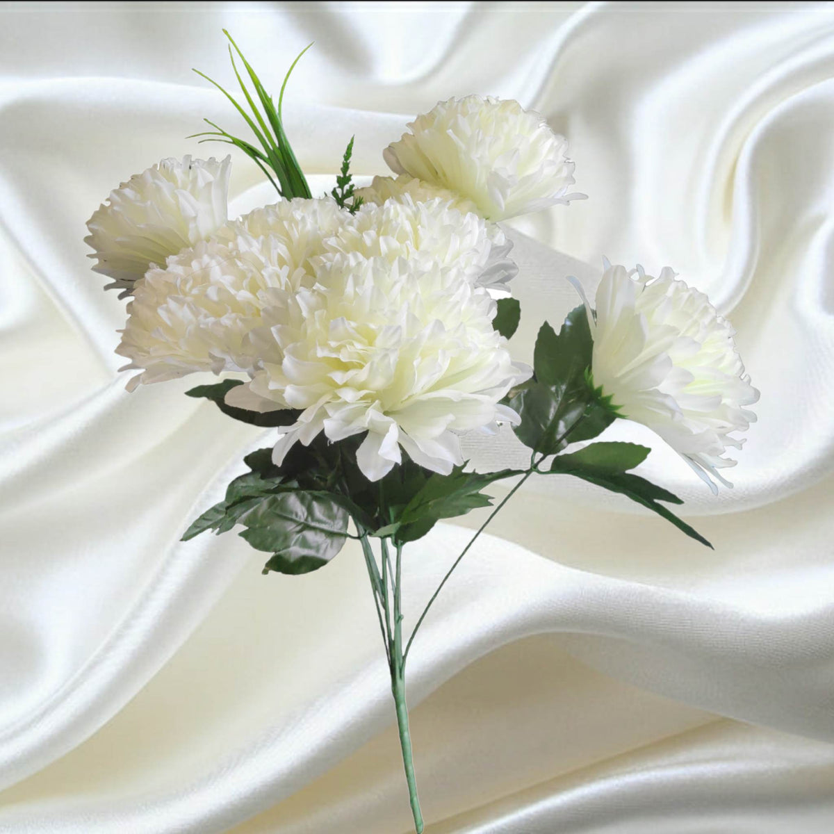 60 cm Chrysanthemum bouquet Cream | Evergreen Silk Plants
