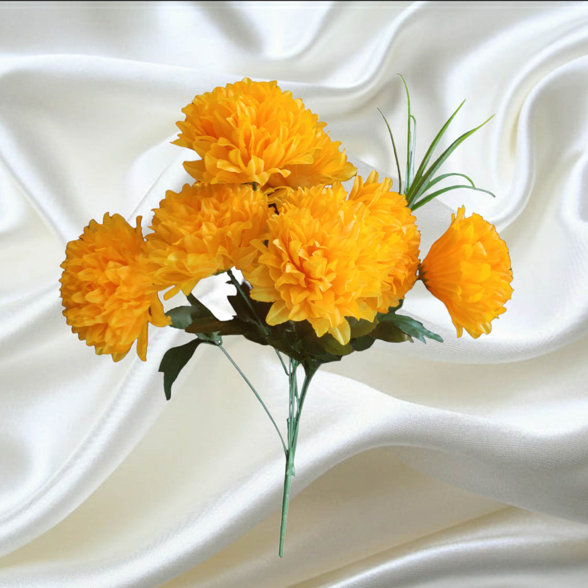 60 cm Chrysanthemum bouquet Yellow | Evergreen Silk Plants
