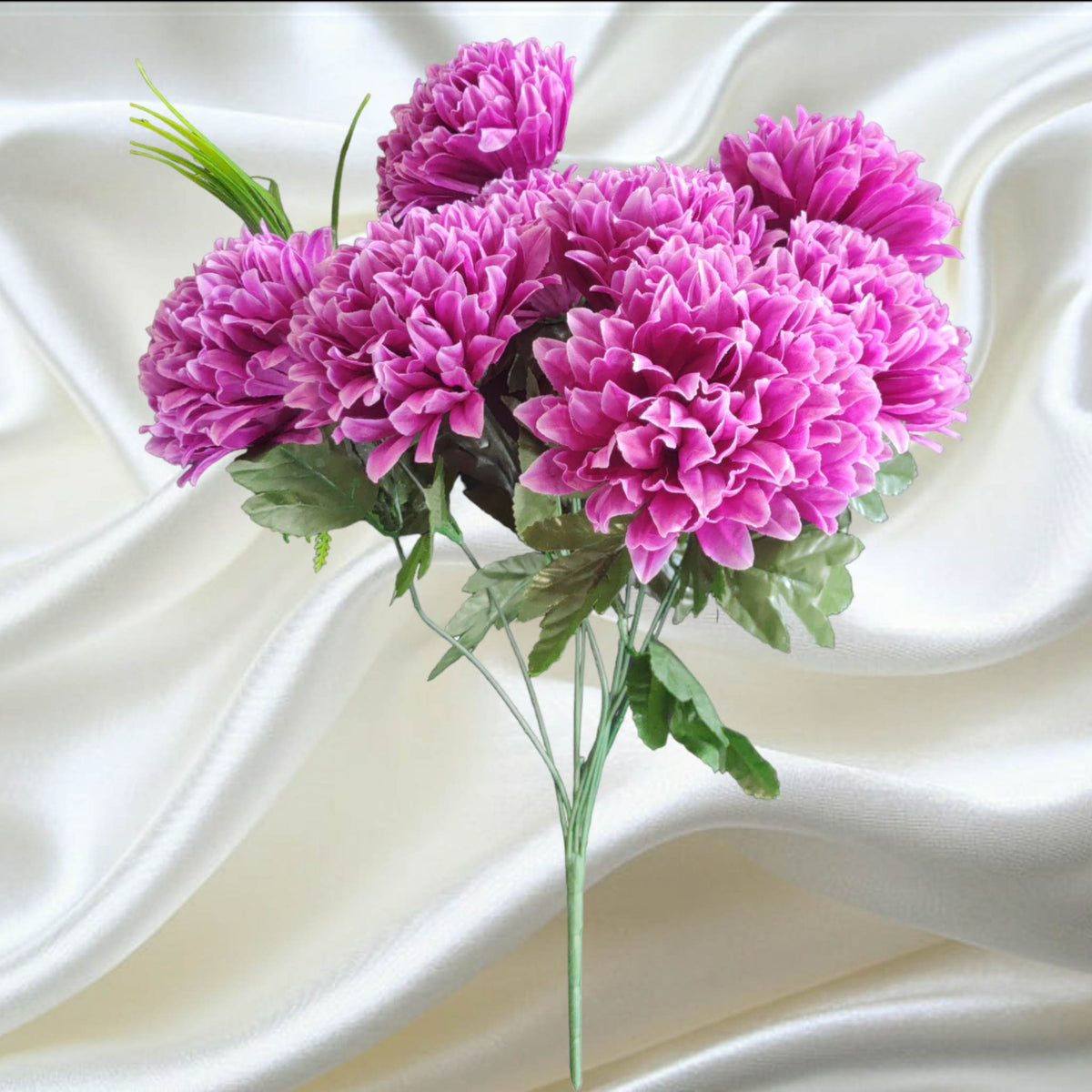 60 cm Chrysanthemum bouquet Purple | Evergreen Silk Plants