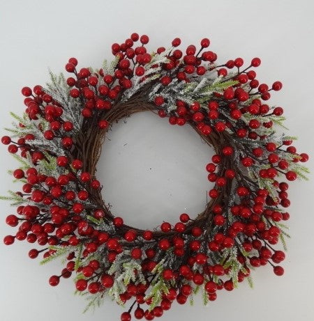 40cm Berry Wreath - Evergreen Silk Plants