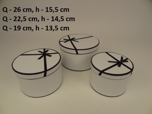 Set of 3 Hat Boxes Large White | Evergreen Silk Plants