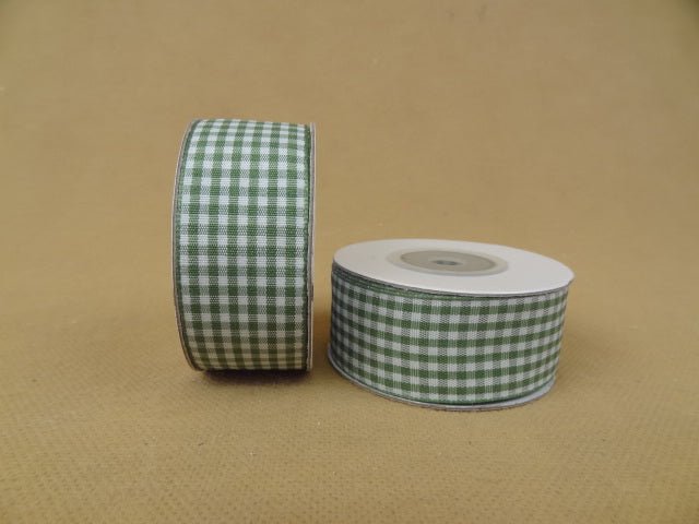 Florist Ribbon Checkered - Evergreen Silk Plants