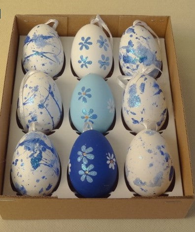 Luxury Easter Eggs x 9 Blue