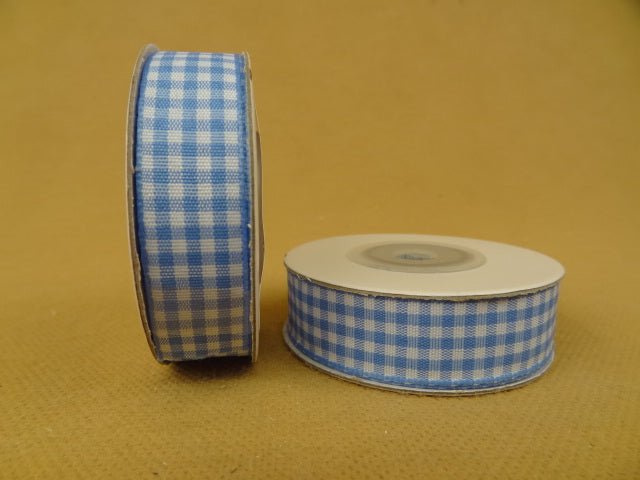 Florist Ribbon Checkered. 15mm - Evergreen Silk Plants