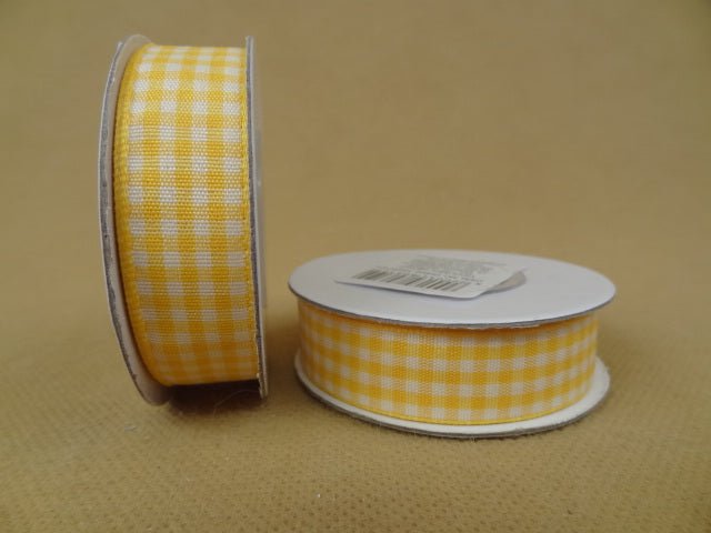 Florist Ribbon Checkered. 15mm - Evergreen Silk Plants