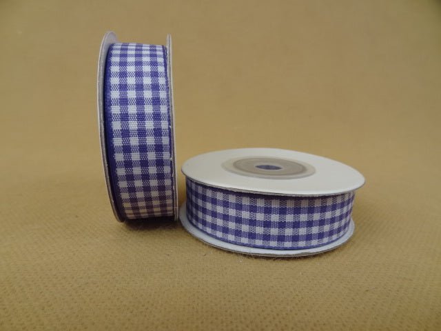 Florist Ribbon Checkered. 15mm - Evergreen Silk Plants